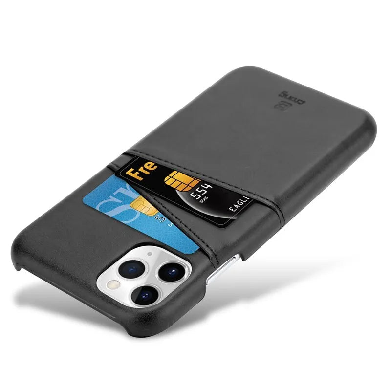 Crong Neat Cover – dėklas iPhone 11 Pro su kišenėlėmis (juodas)