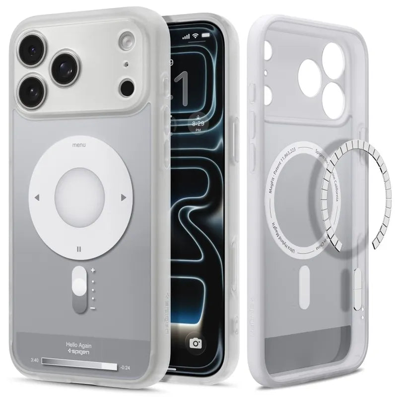 Spigen Ultra Hybrid Mag MagSafe – dėklas, skirtas iPhone 18 Pro / 17 Pro (Classic Silver)