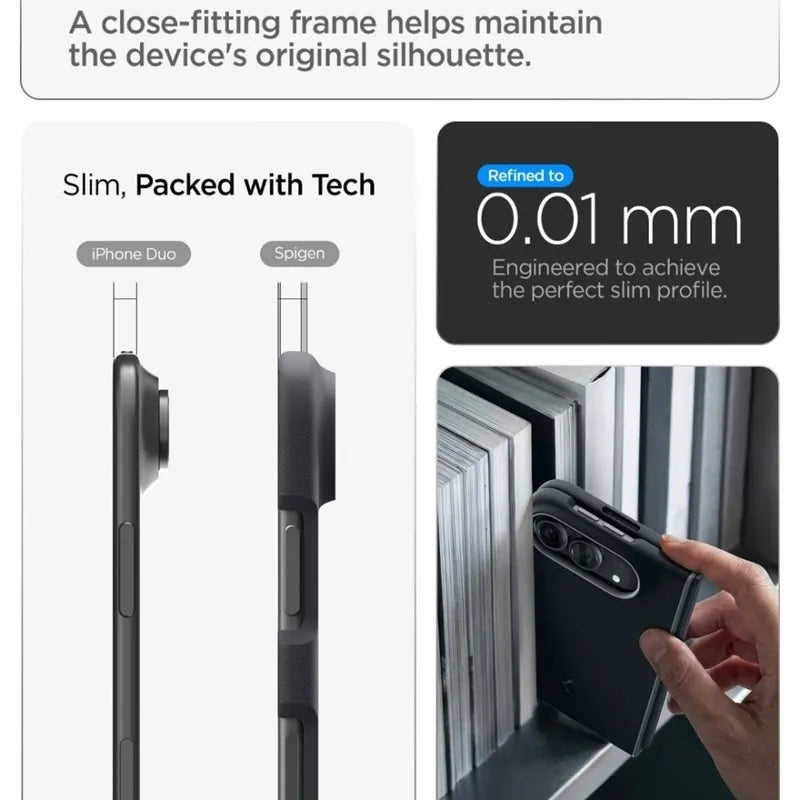 „Spigen Nano Pop Mag MagSafe“ – „iPhone Duo“ dėklas (juodojo sezamo spalvos)