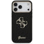 „Guess Fixed Glitter Big 4G Metal Frame“ – dėklas „iPhone 17 Pro Max“ (juodas)