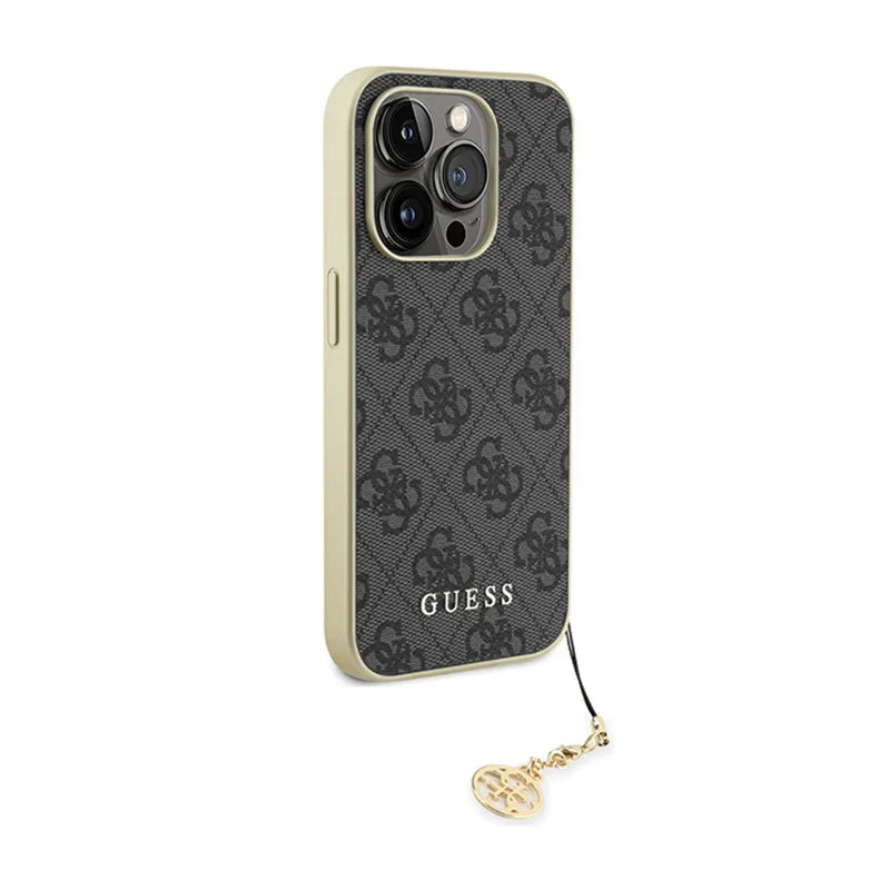 Guess 4G Charms Collection - iPhone 15 Pro dėklas (pilkas)