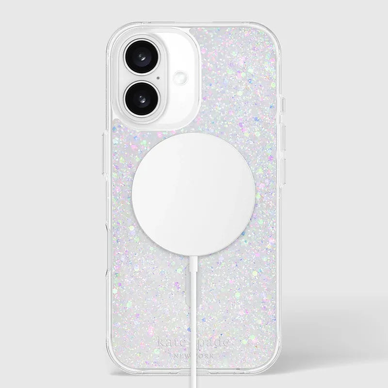 Kate Spade New York apsauginis MagSafe dėklas, skirtas iPhone 16 (Chunky Glitter)