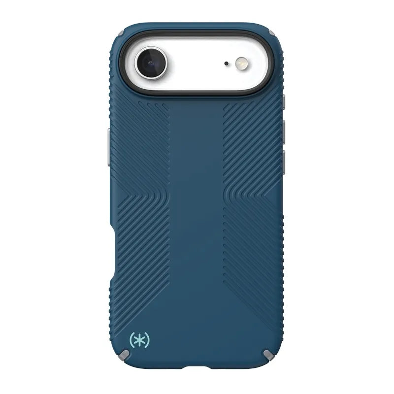Speck Presidio2 Grip MagSafe – dėklas iPhone Air (Deep Sea / Silver Metallic / Spell Blue)