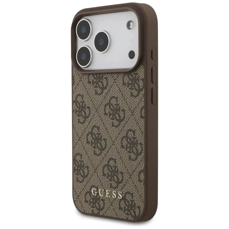 Guess 4G Classic – dėklas iPhone 17 Pro (rudos spalvos)