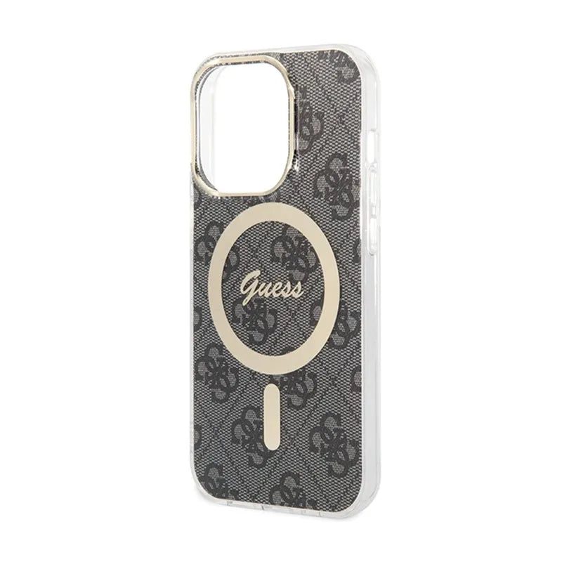 Guess 4G MagSafe – dėklas iPhone 15 Pro (juodas)