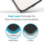 Speck Presidio Perfect-Clear su Impact Geometry – iPhone 15 Plus / 14 Plus dėklas su MICROBAN danga (skaidrus / juodas)