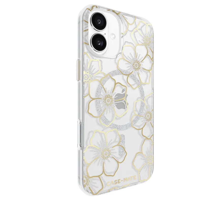 Case-Mate Floral Gems MagSafe – dėklas „iPhone 16 Plus“ (auksinis)