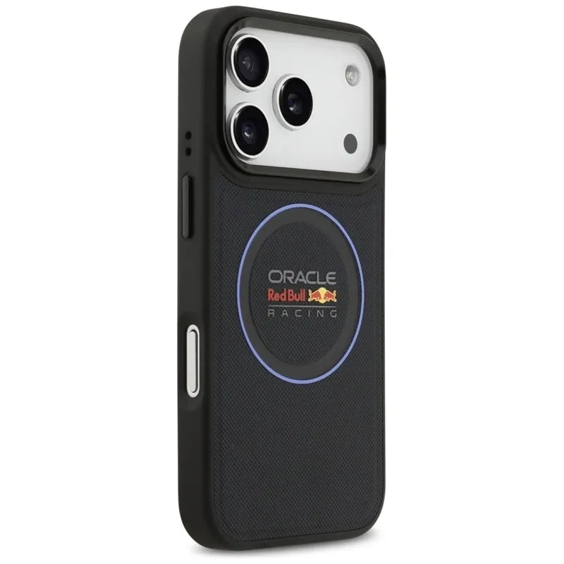 Red Bull Meshed Blue Ring & Metal Buttons MagSafe – iPhone 17 Pro dėklas (tamsiai mėlynas)