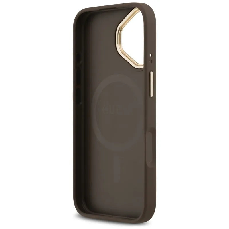 Guess 4G Strass Logo MagSafe - Dėklas iPhone 17 (Rudas)