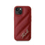 Karl Lagerfeld Diagonal Quilted Script - dėklas, skirtas iPhone 15 / 14 / 13 (raudonas)