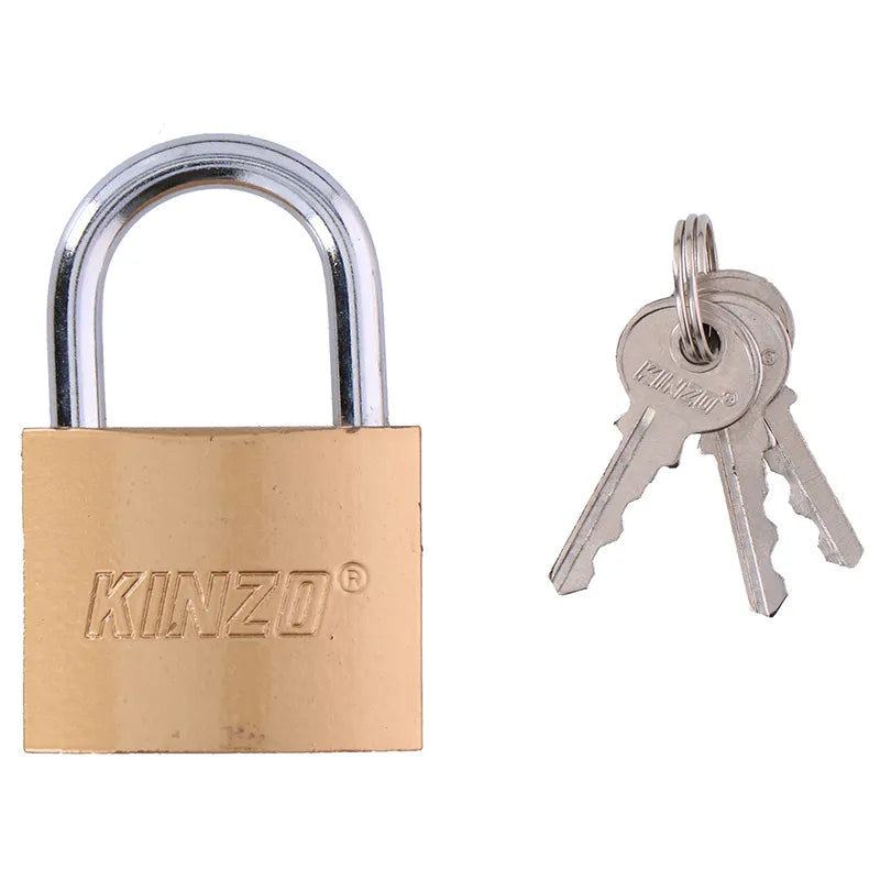 Kinzo - 50 mm žalvarinė pakabinama spyna su trimis raktais