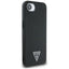 Guess Grained Triangle MagSafe – dėklas iPhone 16e (juodas)