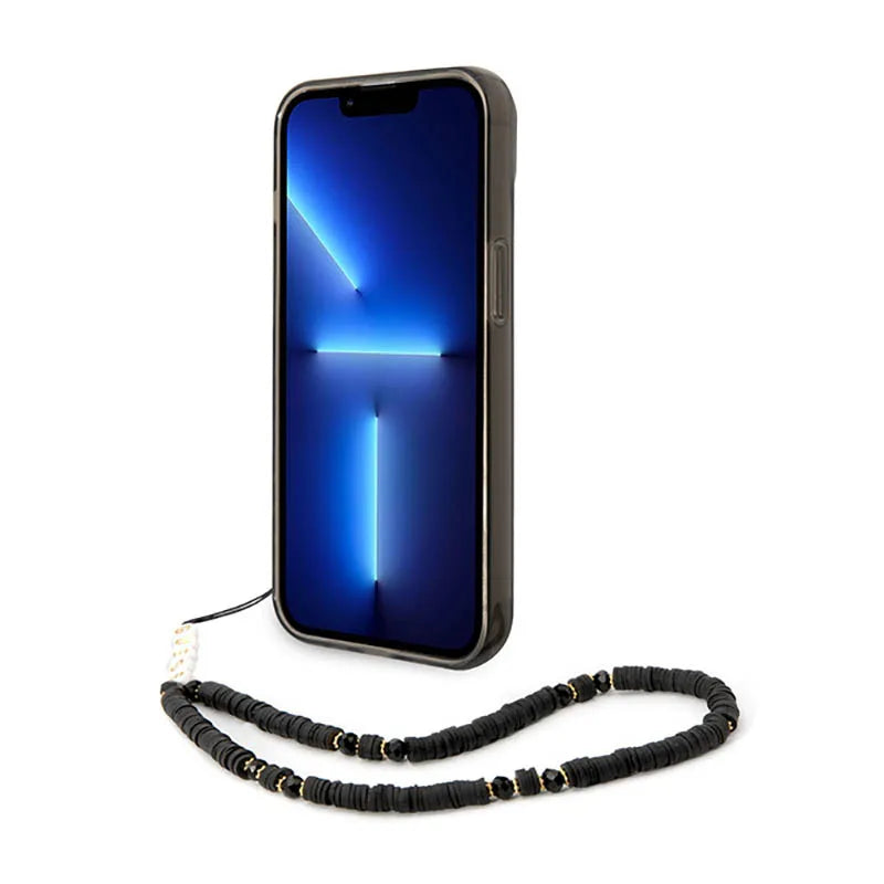 Guess Translucent Pearl Strap - Dėklas iPhone 14 (juodas)