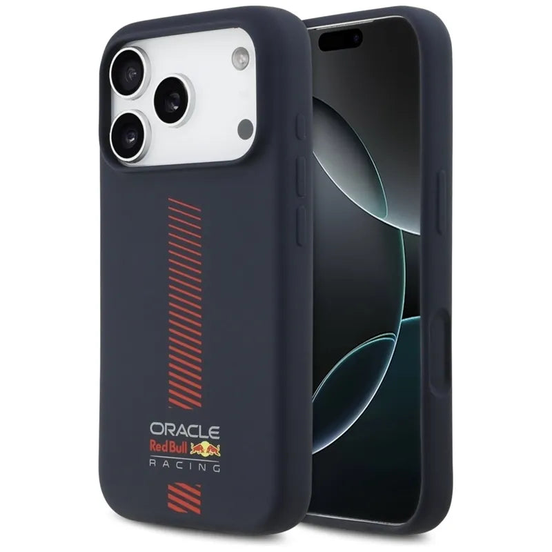 Red Bull Silicone Powerbar MagSafe – iPhone 17 Pro dėklas (tamsiai mėlynas)