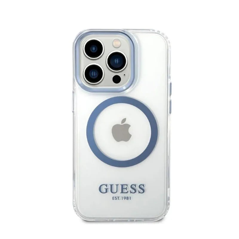 Guess Metal Outline MagSafe - dėklas iPhone 14 Pro (skaidrus)