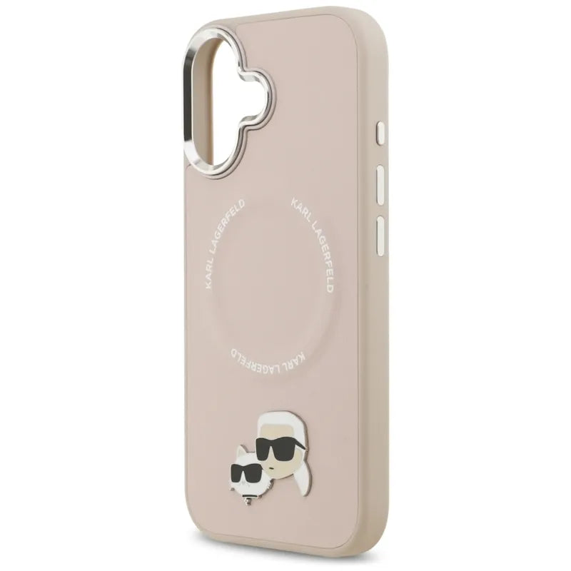 Karl Lagerfeld Karl & Choupette Pins MagSafe – dėklas iPhone 17 (rožinis)