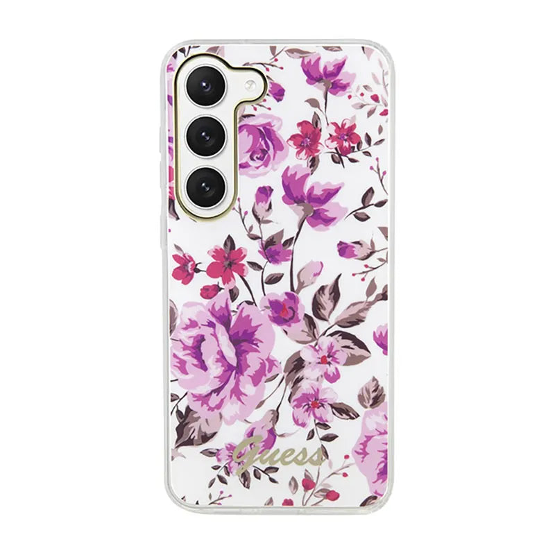 Guess Flower Collection – dėklas Samsung Galaxy S23 (baltas)