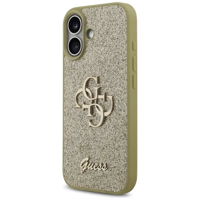 Guess Fixed Glitter Big 4G – dėklas iPhone 17 (auksinis)