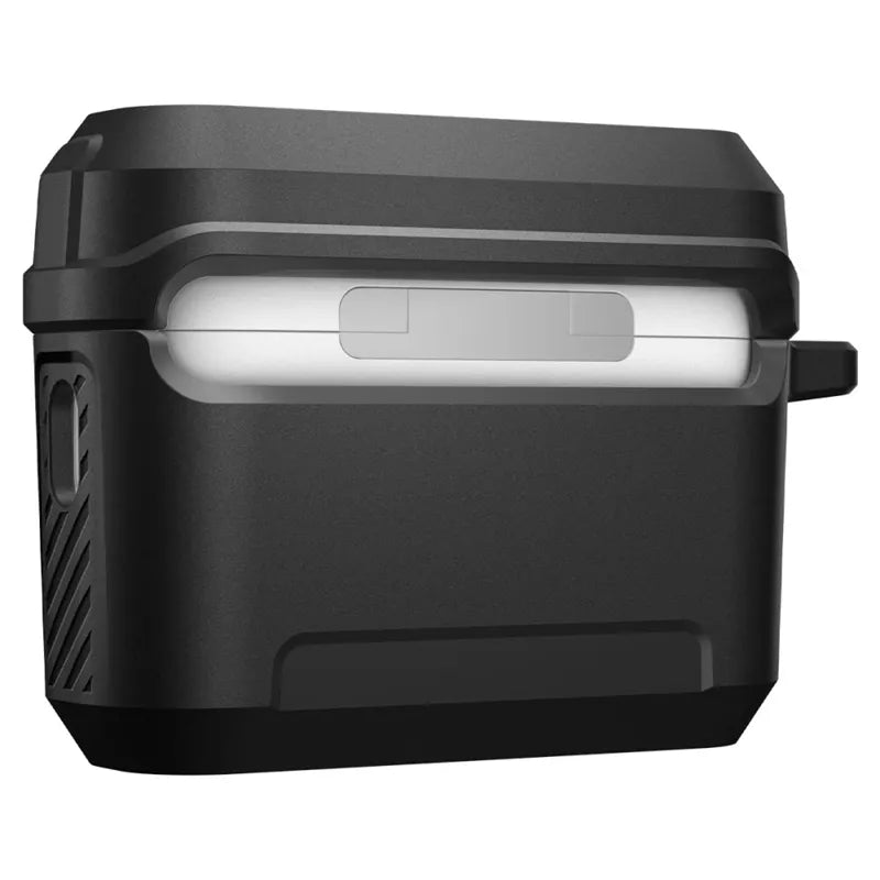 Spigen Lock Fit – šarvuotas dėklas, skirtas Apple AirPods Pro 3 (matinė juoda)