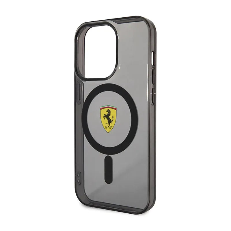 Ferrari Translucent MagSafe – dėklas iPhone 14 Pro telefonui (juodas)