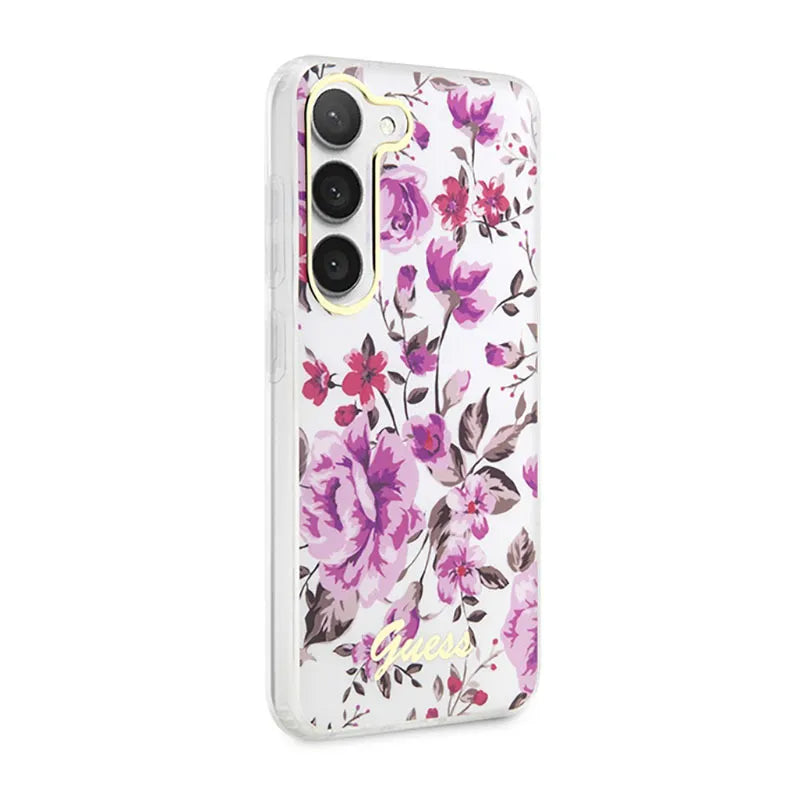 Guess Flower Collection – dėklas Samsung Galaxy S23 (baltas)