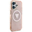 Guess IML Metal Glitter 4G Circle Triangle MagSafe – dėklas iPhone 16 (rožinis)