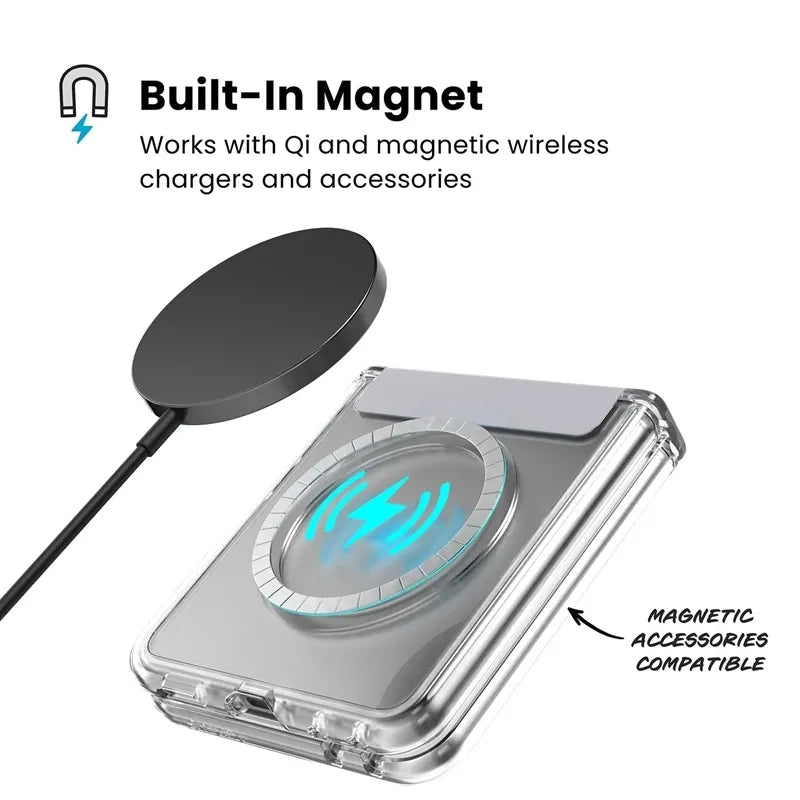 Speck Presidio Perfect-Clear Magnet – Samsung Galaxy Z Flip 8 dėklas su MagSafe (skaidrus)