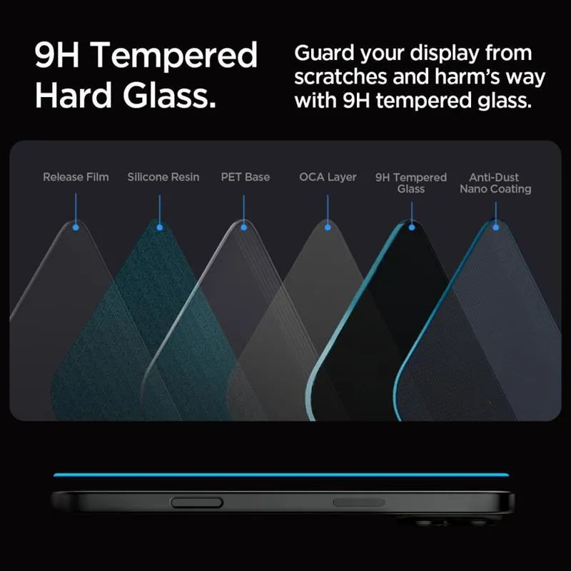 SPIGEN GLAS.TR ”EZ FIT” PRIVACY APSAUGINIS STIKLAS 2-PACK IPHONE 16 PRO MAX