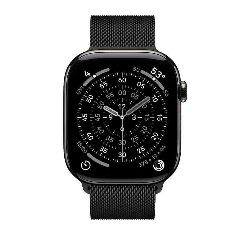Crong Milano Steel – nerūdijančio plieno dirželis Apple Watch 44/45/46/49 mm (juodas)