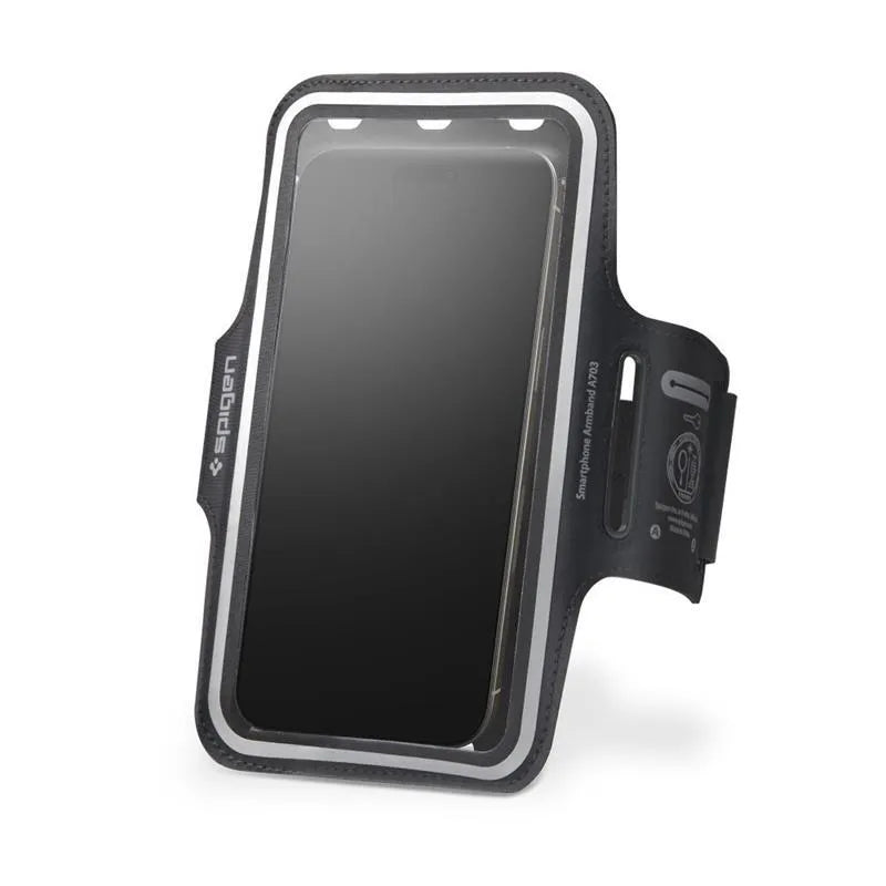 Spigen A703 Dynamic Shield Armband – Dėklas / Sportinė rankovė išmaniajam telefonui iki 6,9" (juoda)