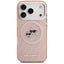 Karl Lagerfeld IML Glitter Karl & Choupette Heads Logo MagSafe – dėklas iPhone 17 Pro (rožinis)