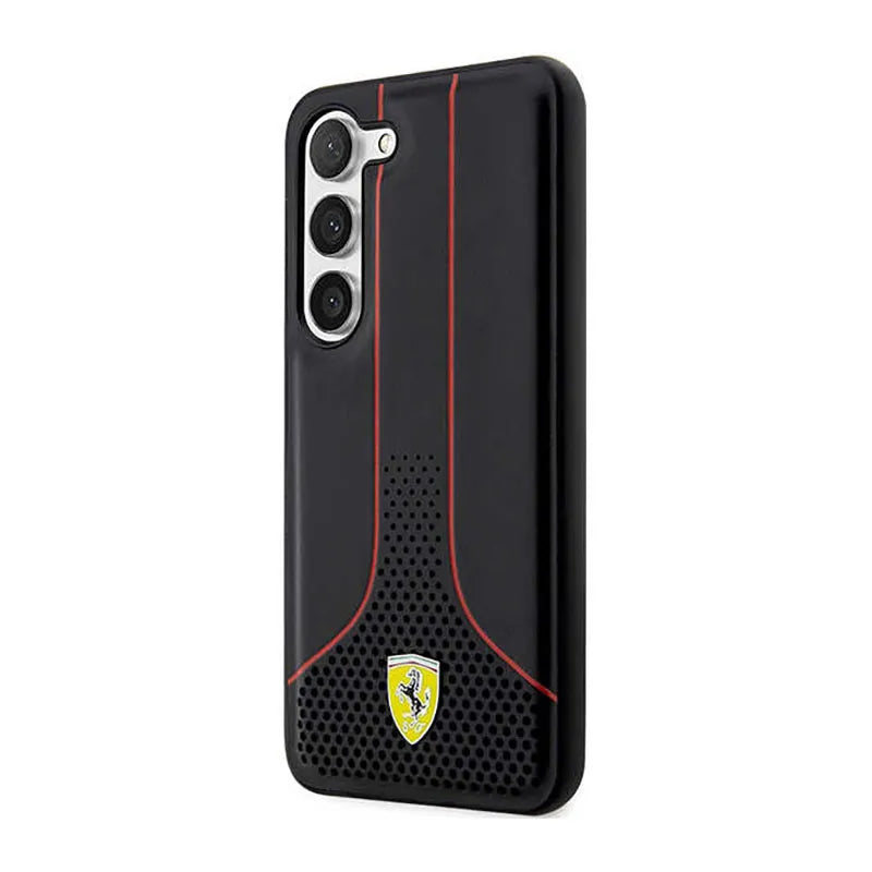 Ferrari Perforated 296P Collection – dėklas Samsung Galaxy S23+ (juodas)