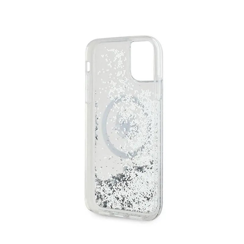 Karl Lagerfeld Liquid Glitter Choupette Head MagSafe – „iPhone 11“ dėklas (skaidrus)