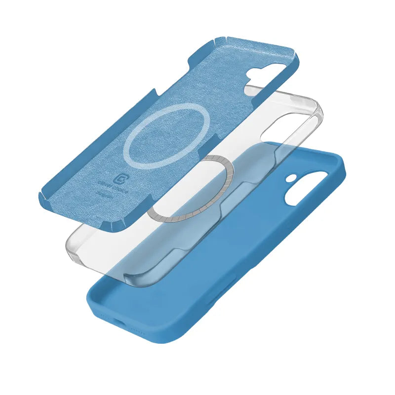 „Crong Color Cover Magnetic“ – „iPhone 16 MagSafe“ dėklas (mėlynas)