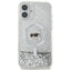 Karl Lagerfeld Liquid Glitter Karl Head MagSafe - dėklas, skirtas iPhone 16 Plus (skaidrus)