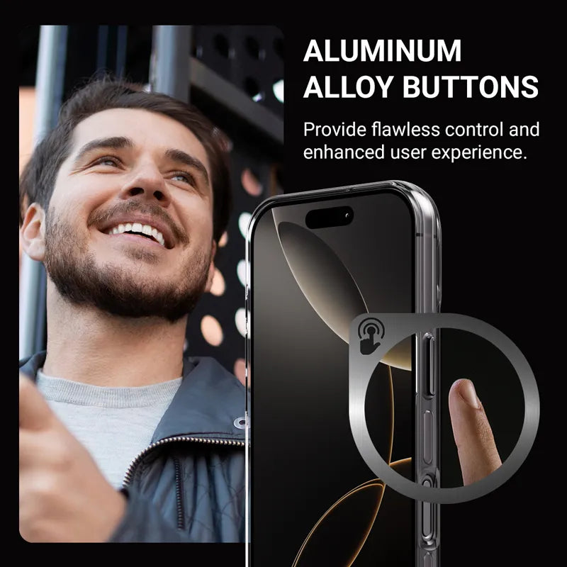 „Crong Clear MAG Pro“ – „iPhone 16 Pro“ „MagSafe“ dėklas (juodas)