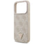 Guess Leather 4G Triangle Strass MagSafe - Dėklas iPhone 17 Pro (rožinis)