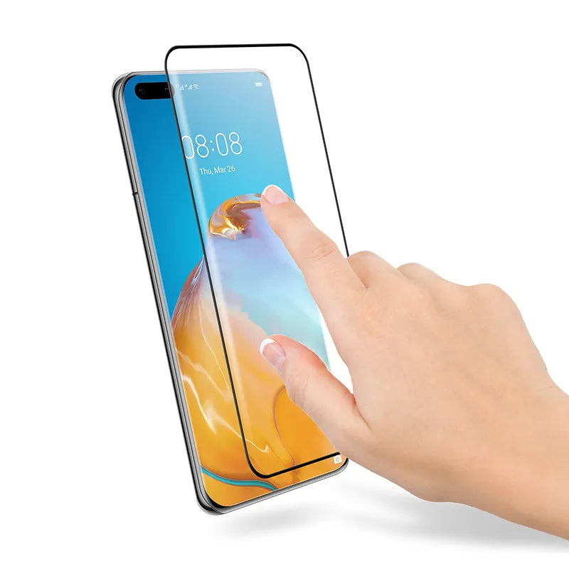Crong 3D Armour Glass 9H viso ekrano grūdintas stiklas Huawei P40 Pro + montavimo rėmelis