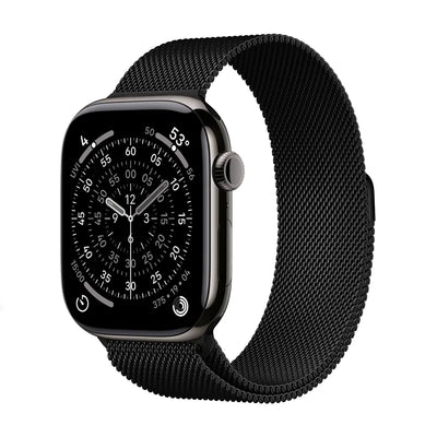 Crong Milano Steel – nerūdijančio plieno dirželis Apple Watch 44/45/46/49 mm (juodas)