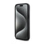 DKNY Leather Mono Stripe & Metal Logo – Dėklas iPhone 15 Plus / 14 Plus (juodas)