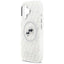 Karl Lagerfeld IML Glitter Karl & Choupette Heads Logo MagSafe dėklas iPhone 17 (pilkas)