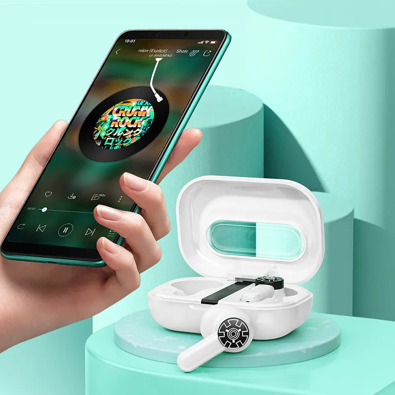 WEKOME VA06 Vanguard Series – „Bluetooth V5.2“ TWS belaidės ausinės su įkrovimo dėklu (baltos)
