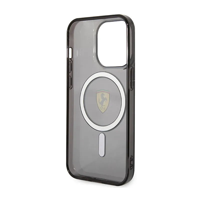 Ferrari Translucent MagSafe – dėklas iPhone 14 Pro telefonui (juodas)