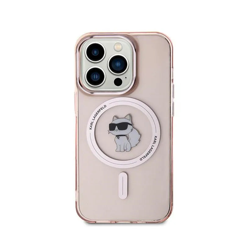 Karl Lagerfeld IML Choupette MagSafe – dėklas iPhone 14 Pro (rožinis)