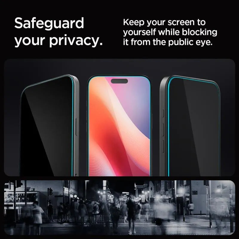 SPIGEN GLAS.TR ”EZ FIT” PRIVACY APSAUGINIS STIKLAS 2-PACK IPHONE 16 PRO MAX