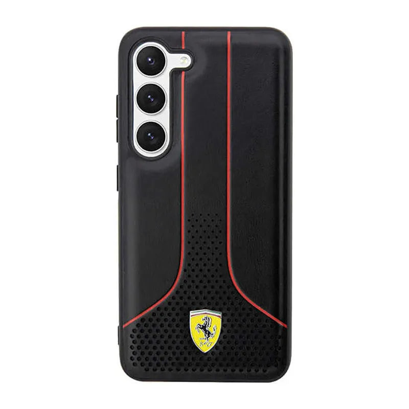 Ferrari Perforated 296P Collection – dėklas Samsung Galaxy S23+ (juodas)