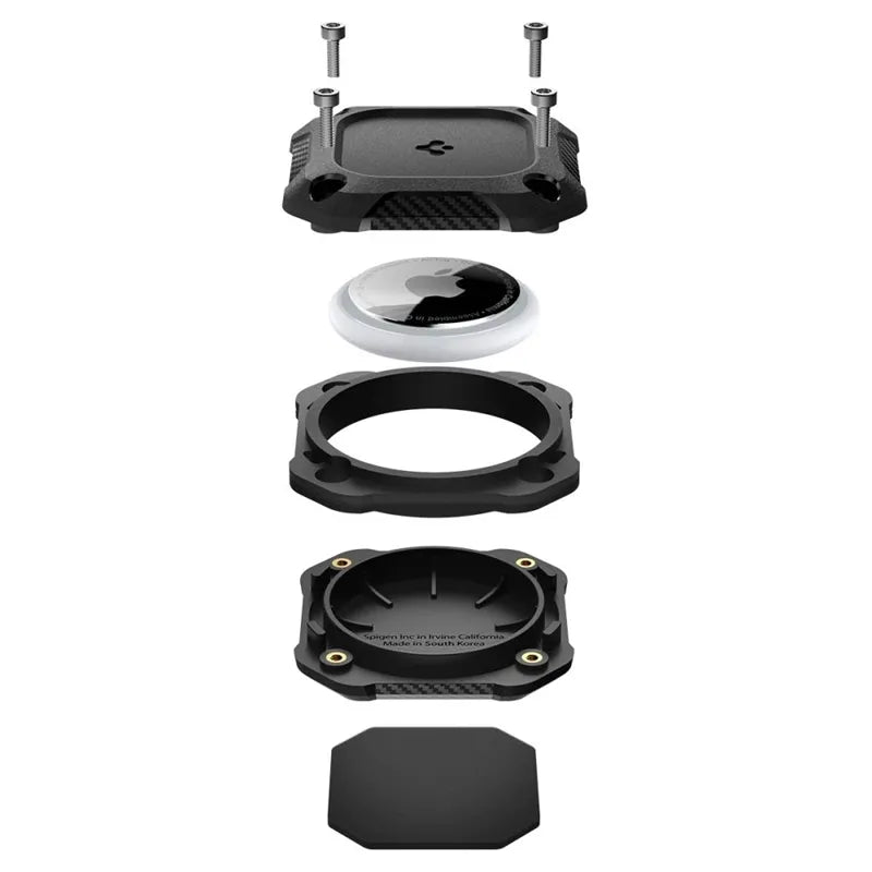 Spigen Tough Armor 4 pakuotė – dėklas Apple AirTag 1 / 2 (juodas) (4 vnt.)