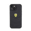 Ferrari Quilted Metal Logo – dėklas iPhone 15 (juodas)