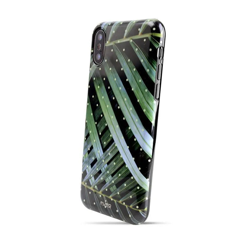PURO Glam Tropical Leaves – dėklas „iPhone Xs / X“ (Brilliant Leaves)