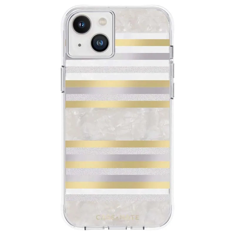 Case-Mate Pearl Stripes MagSafe – perlamutru dekoruotas dėklas, skirtas iPhone 14 Plus (Pearl Stripes)